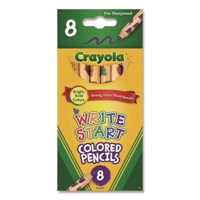 CRAYOLE KIDS WRITE START COLORED PENCILS, MULTICOLOR,8 / BOX