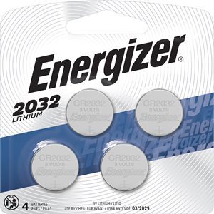 BATTERY, ENERGIZER, LITHIUM COIN, 2032, 3V, 4 / Pack