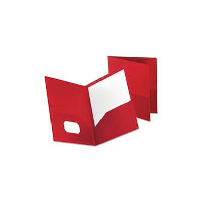FOLDER, TWO POCKET, POLY, 100-Sheet CAPACITY, Opaque Red