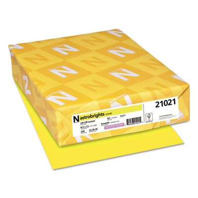 Color Cardstock, 65lb, 8 1 / 2 x 11, Lift-Off Lemon, 250 Sheets