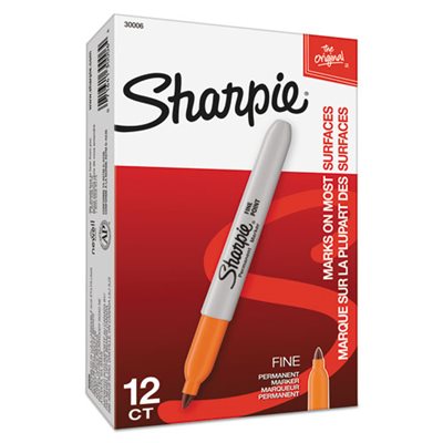 Fine Point Permanent Marker, Orange, Dozen