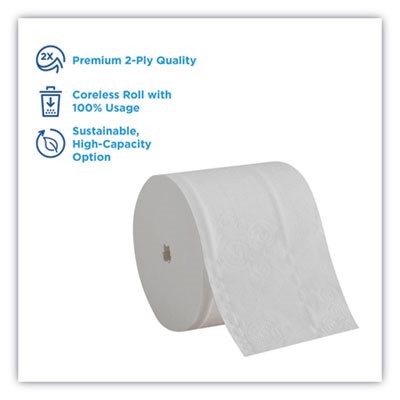 TISSUE, BATHROOM, ANGEL SOFT, COMPACT, CORELESS, WHITE, 36 / CARTON