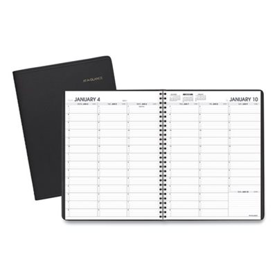 APPOINTMENT BOOK, WEEKLY, 8.25" x 10.875", BLACK, 2020-2021