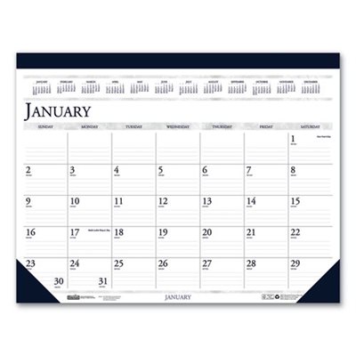 Recycled Two-Color Monthly Desk Pad Calendar, 22 x 17, 2023