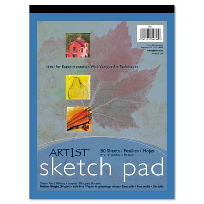 SKETCH / PAD, ART UNRULED 50 WHITE 9 X 12 SHEETS