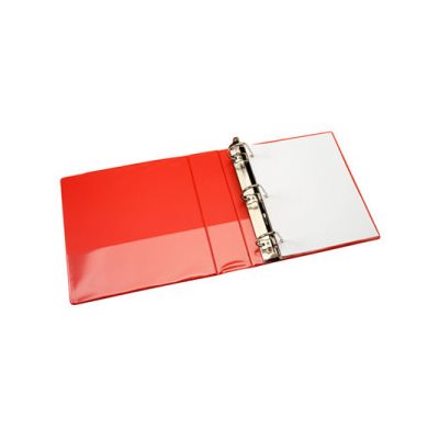 BINDER, 1" D RED WITH OVERLAY