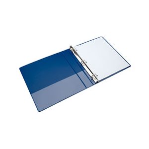 BINDER, 1"  BLUE D' RING WITH OVERLAY AND OTCKETS