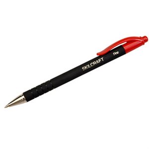 PEN, BALLPOINT, RETRACTABLE, EZGRIP RUBBER, FINE, RED, DOZEN