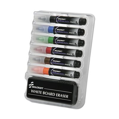 MARKER, DRY ERASE KIT, CHISEL TIP, ASSORTED, ABILITYONE, 6 / SET