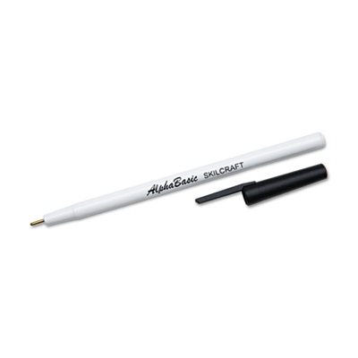 PEN, BALLPOINT, STICK, ALPHABASIC, MEDIUM, BLACK, DOZEN