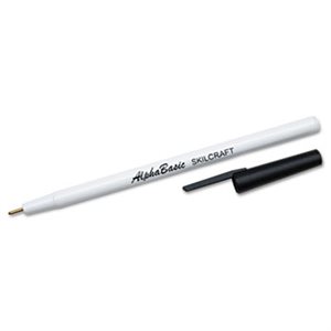 PEN, BALLPOINT, STICK, ALPHABASIC, MEDIUM, BLACK, DOZEN