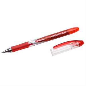 PEN, ROLLERBALL, STICK, GEL, ALPHAELITE, .7MM MEDIUM, RED INK / BARREL, DOZEN