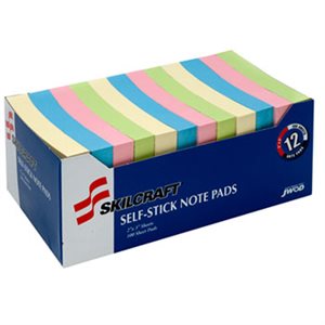 PADS, SELF-STICK, 2" X 3", UNRULED, ASSORTED, ABILITYONE