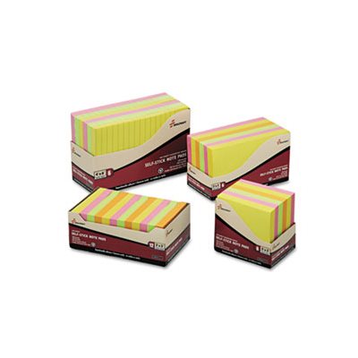 PADS, SELF-STICK, NOTE PADS, 4" X 5", ASSORTED NEON, 6 / PACK