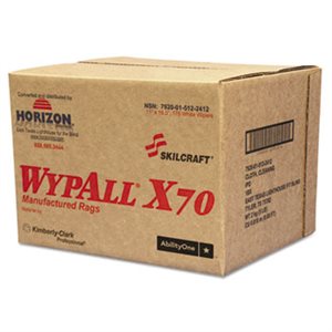 RAGS, WYPALL X70 RAGS, 11" x 16.5", WHITE, ABILITYONE, 174 / BOX