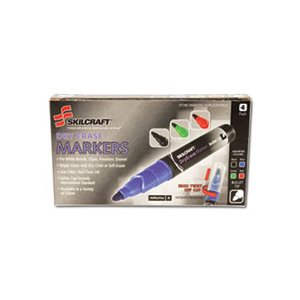 MARKER, DRY ERASE, BULLET POINT, BLUE / GREEN / RED / BLACK, 4 / PK