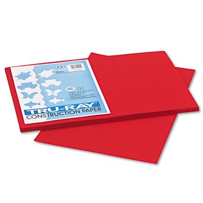 PAPER, CONSTRUCTION 76 LB TEXT WEIGHT 12 X 18  RED 50 / RED