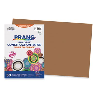 Construction Paper, SUNWORKS, 58lbs, 12" x 18", Light Brown, 50 Sheets / Pack