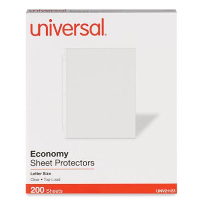 SHEET PROTECTOR, ECONOMY 8 1 / 2 X 11 CLEAR 200 / BX