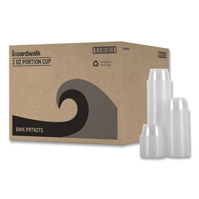 CUPS, SOUFFLE / PORTION, 2 OZ, POLYPROPYLENE, CLEAR, 2500 / BX