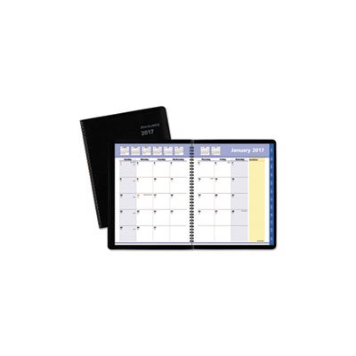 QuickNotes Monthly Planner, 11 x 8.25, Black