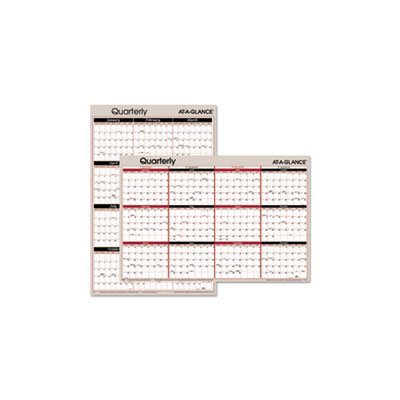 WALL PLANNER, VERTICAL / HORIZONTAL, ERASABLE, QUARTERLY, 24" x 36", 2020