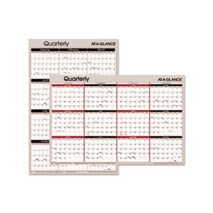 WALL PLANNER, VERTICAL / HORIZONTAL, ERASABLE, QUARTERLY, 24" x 36", 2020