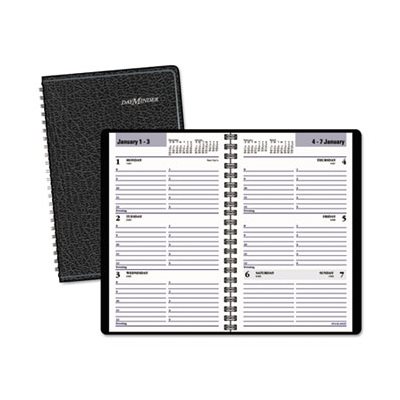 APPOINTMENT BOOK, BLOCK FORMAT, WEEKLY,  4.875" x 8", BLACK, 2020