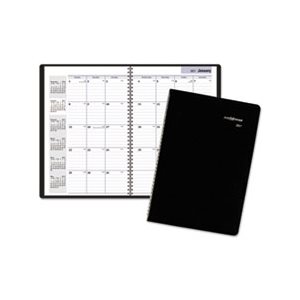 PLANNER, MONTHLY, 7.875" x 11.875", BLACK COVER, 2019-2020