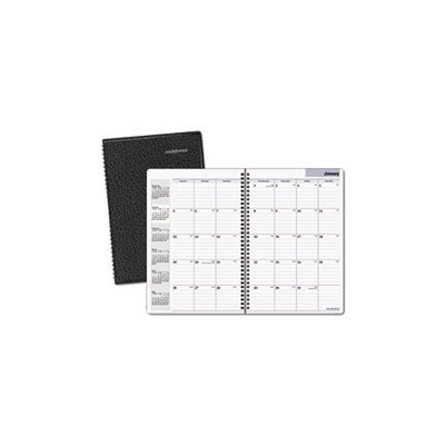 MONTHLY PLANNER, 7.875" x 11.875", BLACK, TWO-PIECE COVER, 2019-2020