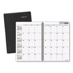 MONTHLY PLANNER, 7.875" x 11.875", BLACK, TWO-PIECE COVER, 2019-2020