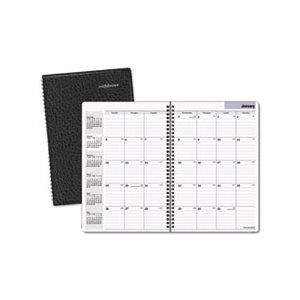 MONTHLY PLANNER, 7.875" x 11.875", BLACK, TWO-PIECE COVER, 2019-2020