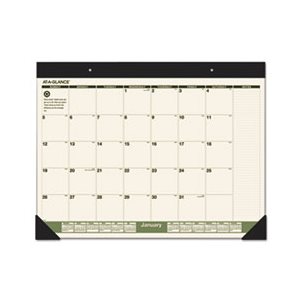 Recycled Monthly Desk Pad, 22 x 17, 2021