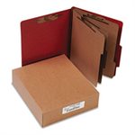 FOLDER, PRESSBOARD, 20-PT CLASSIFICATION FOLDERS, LETTER, 8-SECTION, EARTH RED, 10 / BOX
