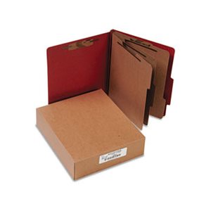 FOLDER, PRESSBOARD, 20-PT CLASSIFICATION FOLDERS, LETTER, 8-SECTION, EARTH RED, 10 / BOX