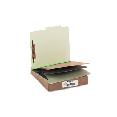 FOLDER, PRESSBOARD, 25-PT CLASSIFICATION FOLDERS, LETTER, 6-SECTION, LEAF GREEN, 10 / BOX