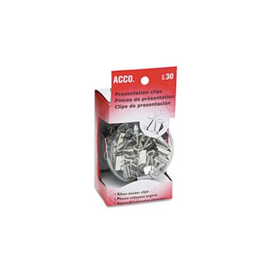 CLIP, METAL PRESENTATION CLIPS, ASSORTED SIZES, SILVER, 30 / BOX