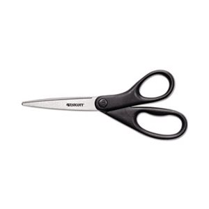 SCISSORS, DESIGN LINE, STAINLESS STEEL, 8" LONG, METALLIC BLACK