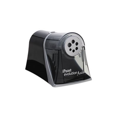 PENCIL SHARPENER, EVOLUTION AXIS, BLACK / SILVER, 5"w x 7.5"d x 7.25" h