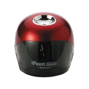 Sharpener, iPoint Ball, Battery, Red / Black, 3w x 3d x 3 1 / 3h