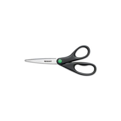 SCISSORS, KleenEarth, Recycled, Stainless Steel, 8" Straight, Black