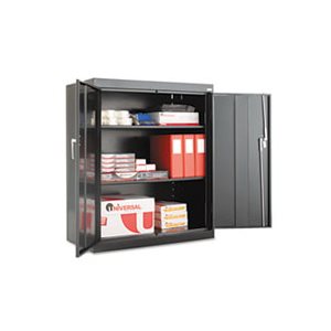 STORAGE CABINET, ASSEMBLED, 42"h, ADJUSTABLE SHELVES, 36"w x 18"d, BLACK