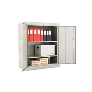 STORAGE CABINET, ASSEMBLED 42"h, ADJUSTABLE SHELVES, 36"w x 18"d, LIGHT GRAY