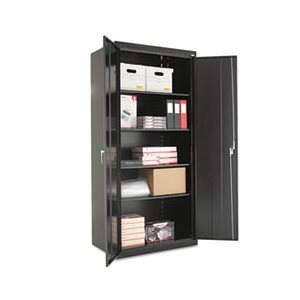 STORAGE CABINET, ASSEMBLED 78"h, ADJUSTABLE SHELVES, 36"w x 24"d, BLACK