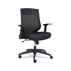 CHAIR, ALERA EB-K SERIES, SYNCHRO FUNCTION, MID-BACK, MESH, BLACK / BLACK FRAME