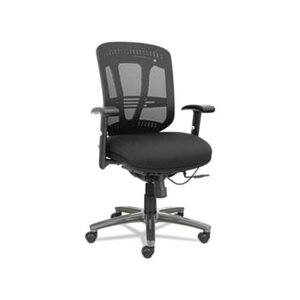 CHAIR, ALERA EON SERIES, MULTIFUNCTION, WIRE MECHANISM, MID-BACK, MESH, BLACK