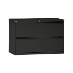FILING CABINET, TWO-DRAWER, LATERAL, 42"w x 19.25"d x 28.375"h, BLACK