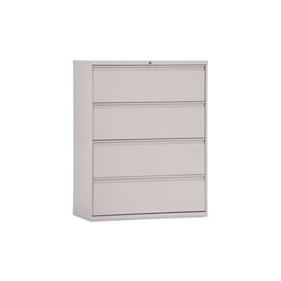 FILING CABINET, FOUR-DRAWER, LATERAL, 42"w x 19.25"d x 53.25"h, LIGHT GRAY