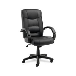 CHAIR, ALERA STRADA SERIES, HIGH-BACK, SWIVEL / TILT, BLACK TOP-GRAIN LEATHER