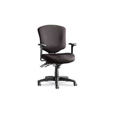 Alera Wrigley Pro Series Mid-Back Multifunction Chair w / Seat Glide, Black